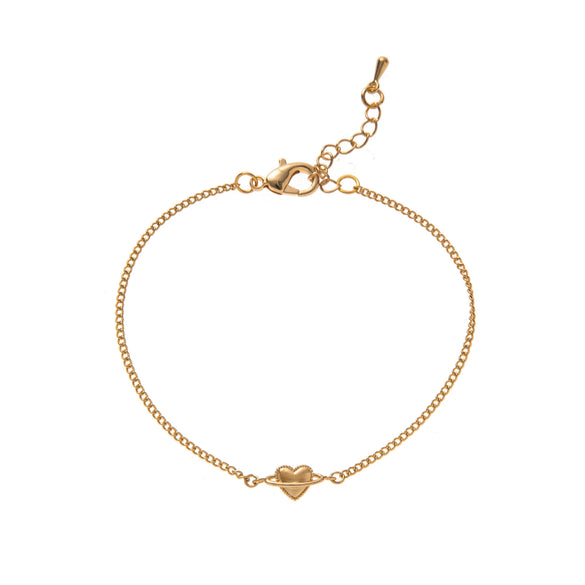 Jewelry Light Luxury Style Heart Shape Copper Plastic Gold Plated Adjustable Bracelet