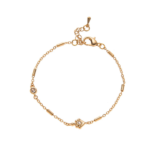 Jewelry Light Luxury Style Heart Shape Copper Plastic Gold Plated Adjustable Bracelet