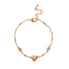 Jewelry Light Luxury Style Heart Shape Copper Plastic Gold Plated Adjustable Bracelet