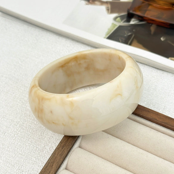 Jewelry Literary Retro Stacked Specialshaped Elastic Bracelets For Women Handmade Resin Geometric