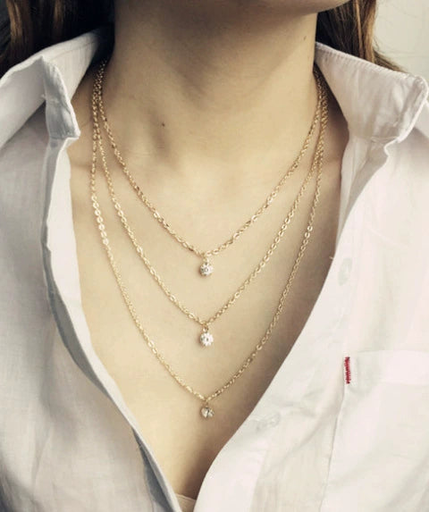 Jewelry Lucky 8 Sequins Multilayer Chain Pearl Long Rhinestone Combination Suit Short Necklace Wholesale