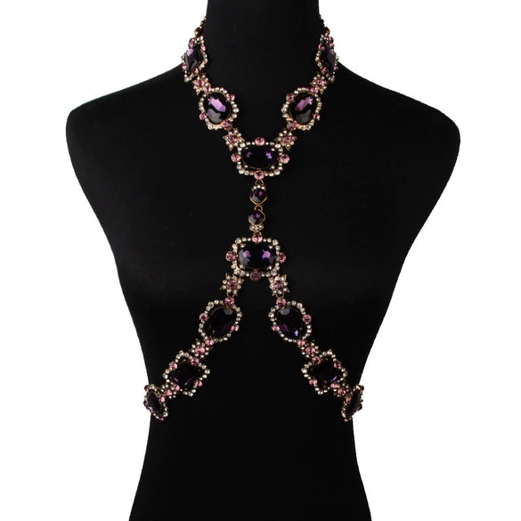 Jewelry Luxury Diamond Alloy Water Wave Chain Geometric Women's Long Necklace