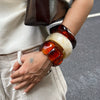 Jewelry Maillard Style Acrylic Oval Resin Splicing Handmade Exaggerated Geometric Bracelet