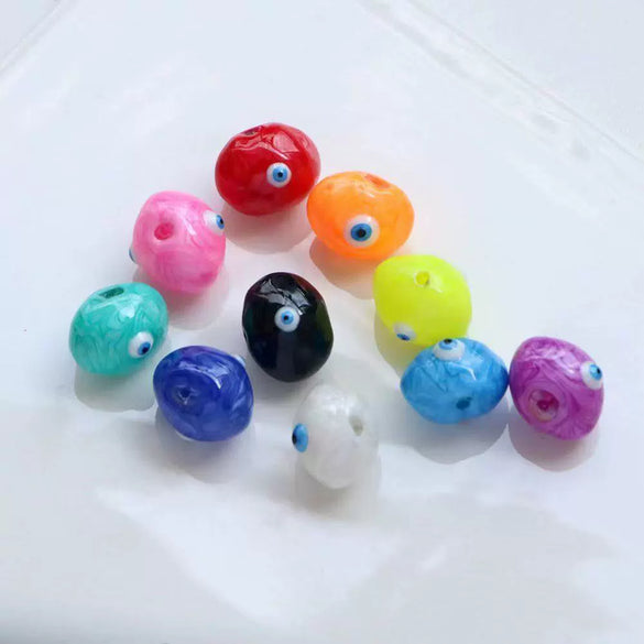 Jewelry Making Accessories Glass Glazed Oildropping Eye Pattern Throughhole Necklace Bracelet