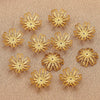 Jewelry Making Stainless Steel Six Petal Bead Cap Gasket With Totem Pattern And Vacuum Plating
