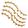 Jewelry Making Supplies Stainless Steel Bohemian Multistrand Porous Curved Connector 18K Electroplated