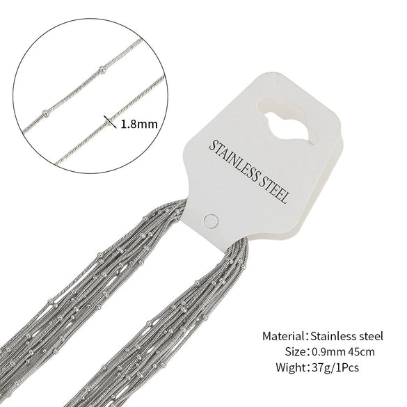 Jewelry Making Supplies Stainless Steel Snake Bone Chain With Round Snake Beads Electroplated Geometric Wave Design Unisex