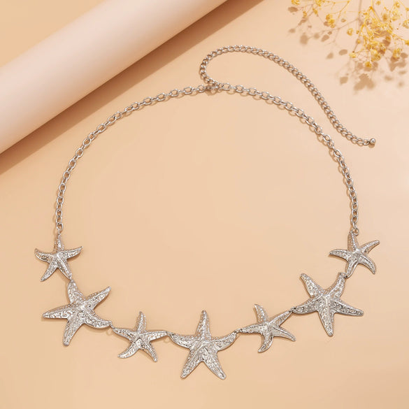 Jewelry Marine Style Starfish Waist Chain Body Chain Iron Imitation Pearl