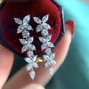Jewelry Marquise Zircon Butterfly Flower Earrings Copper For Women
