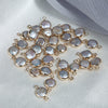 Jewelry Material Natural Freshwater Pearl Copper Gold Plated Double Hanging Button Edging Baroque Round