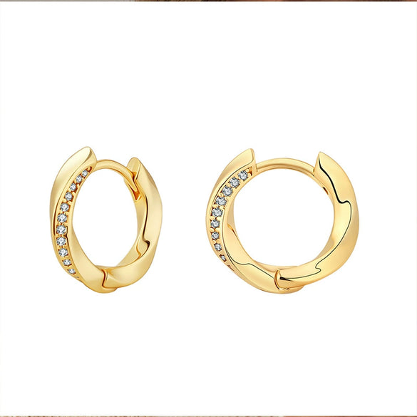 Jewelry Möbius Ring Zircon Earrings Geometric Copper 14K Gold Electroplated