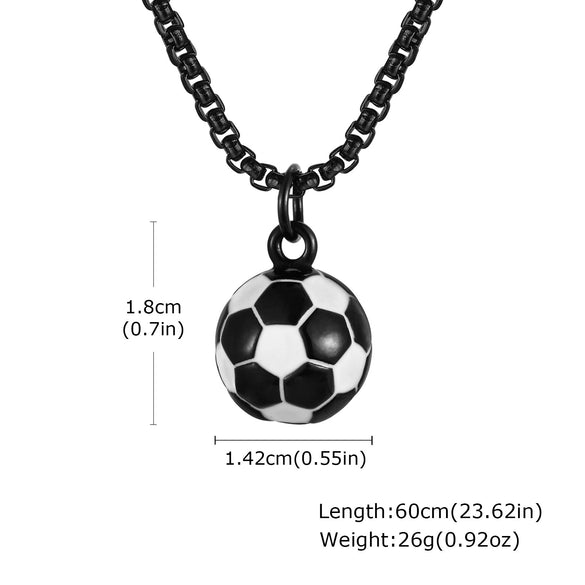 Jewelry Men's Stainless Steel And Titanium Steel Football Pendant Geometric Style Electroplated