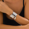 Jewelry Metal Adjustable Open Punk Geometric Electroplated Bracelet