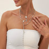 Jewelry Metal Alloy Pendant Necklace With Geometric Pattern Copperclad Iron And Pearl Chain Electroplated For Women