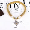 Jewelry Metal Beaded Star Moon Pendant Heart Shape Micropaved Bracelet