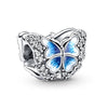 Jewelry Metal Blue Butterfly Pendant With Totem Pattern Electroplating