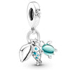 Jewelry Metal Blue Butterfly Pendant With Totem Pattern Electroplating