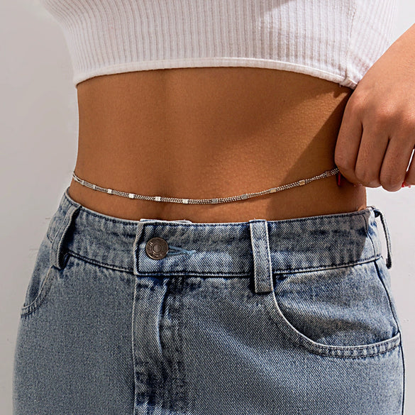 Jewelry Metal Body Chain Geometric Waist Chain For Women
