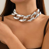 Jewelry Metal Buckle Single Layer Necklace Punk Geometric Style Plastic Plating Aluminum Chain