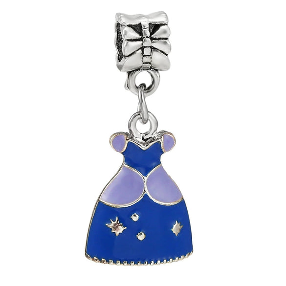 Jewelry Metal Cartoon Princess Skirt Beaded Pendant Totem Electroplated Diy Bracelet Beads Accessories