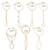 Jewelry Metal Chain Finger Bracelet For Women With Imitation Pearl Rhinestone Geometric Pattern Electroplated