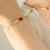 Jewelry Metal Chain Multicolor Zircon Hip Hop Retro Electroplated Bracelet And Necklace Set
