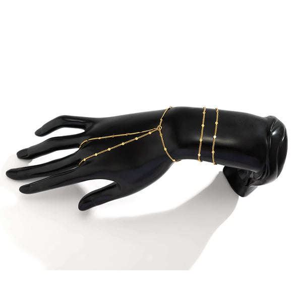 Jewelry Metal Cold Style Geometric Women's Multilayer Sequin Thin Chain Bracelet Set Electroplated
