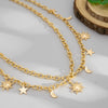 Jewelry Metal Doublelayer Body Chain With Star Sun Pendant Iron Chain Alloy Fashion Style