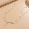 Jewelry Metal Doublelayer Thin Chain Tassel Body Chain With Metallic Round Bead And Double Circle Design For Women