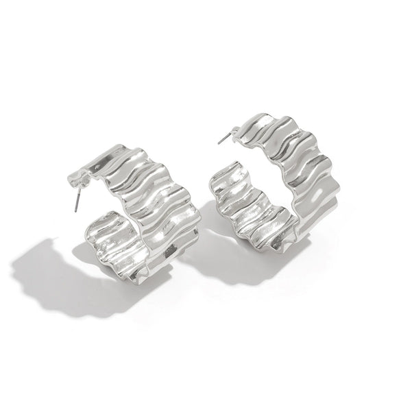 Jewelry Metal Exaggerated Geometric Semicircle Cshaped Electroplated Earrings For Women