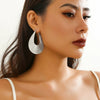 Jewelry Metal Exaggerated Retro Geometric Arc Stripe Earrings Electroplated For Women