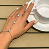Jewelry Metal Finger Bracelet Geometric Style Electroplated Rhinestone Imitation Pearl For Women