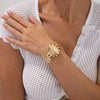 Jewelry Metal Flower Opening Bracelet Iron Electroplating Light Luxury Style