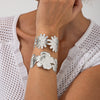 Jewelry Metal Flower Opening Bracelet Iron Electroplating Light Luxury Style