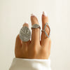 Jewelry Metal Geometric Arc Ring Joint Exaggerated Opening Set Electroplating Women's