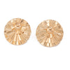 Jewelry Metal Geometric Corrugated Pockmarked Round Pleated Earrings Electroplated