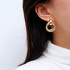 Jewelry Metal Geometric Double Spiral Interlaced Handmade Electroplated Earrings