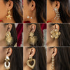 Jewelry Metal Geometric Heart Star Shaped Electroplated Women's Earrings