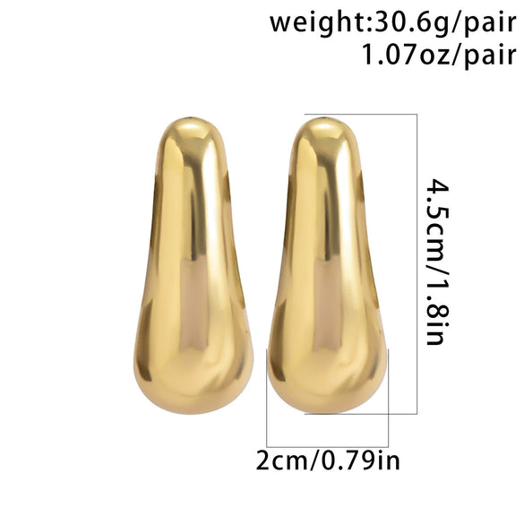 Jewelry Metal Geometric Imitation Pearl Tassel Pleated Earrings With Electroplating