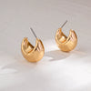 Jewelry Metal Geometric Imitation Pearl Tassel Pleated Earrings With Electroplating