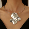 Jewelry Metal Geometric Pendant Necklace Electroplated For Women
