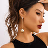 Jewelry Metal Geometric Square Punk Style Electroplated Water Drop Earrings For Women