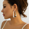 Jewelry Metal Geometric Square Punk Style Electroplated Water Drop Earrings For Women