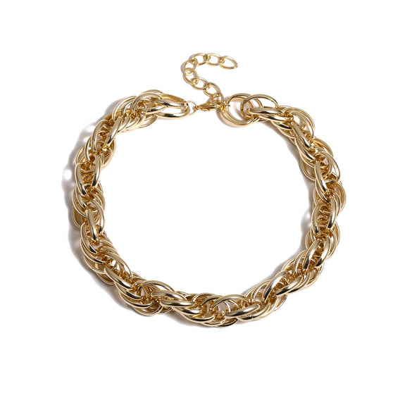 Jewelry Metal Geometric Twist Chain Aluminum Pendant Electroplating Old Money Style Necklace For Women