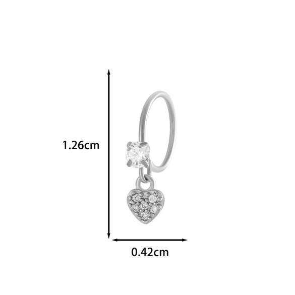 Jewelry Metal Heart Shape Electroplating Pendant Earrings Nose Ring For Women