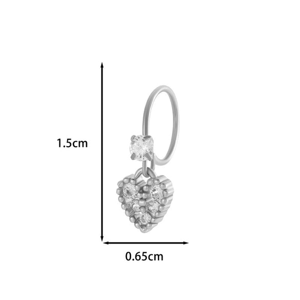 Jewelry Metal Heart Shape Electroplating Pendant Earrings Nose Ring For Women