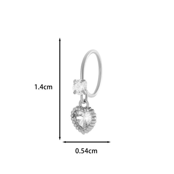 Jewelry Metal Heart Shape Electroplating Pendant Earrings Nose Ring For Women