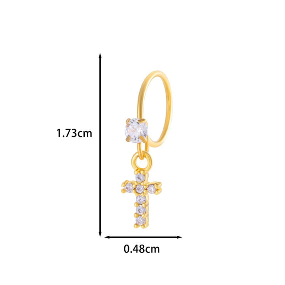 Jewelry Metal Heart Shape Electroplating Pendant Earrings Nose Ring For Women