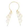 Jewelry Metal Imitation Pearl Pendant Collar Tassel Open Choker Necklace With Geometric Pattern And Electroplating Treatment