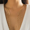 Jewelry Metal Imitation Pearl Pendant Collar Tassel Open Choker Necklace With Geometric Pattern And Electroplating Treatment